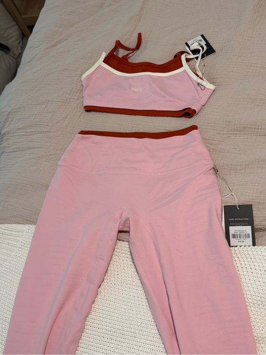 SET Active Other - SET Pink and Rust Seamless Sports Bra & Leggings Set